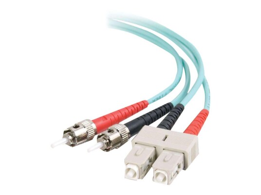 C2G SC-ST 10Gb 50/125 OM3 Duplex Multimode PVC Fiber Optic Cable (LSZH) - nettverkskabel - 2 m - akvamarin