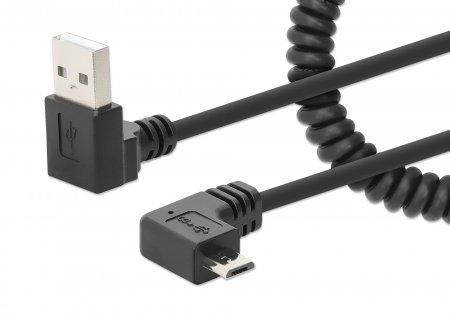 Manhattan MH USB Type-A Male to Type Micro-B Male, 1 m Tangle-Resistan