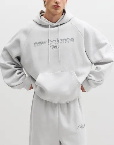 New Balance Trackside Fleece Hoodie Hoodies Grå