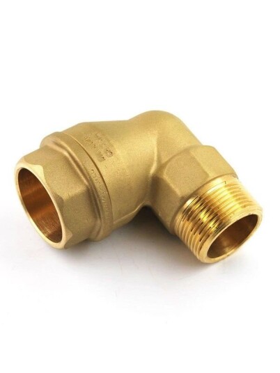 Isiflo 90° Vinkel med Nippel 40 mm x 1" Messing for Hydraulikk
