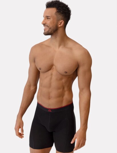 Danish Endurance Bamboo Extra Long Trunks Men 3 Pack   Black   XXL