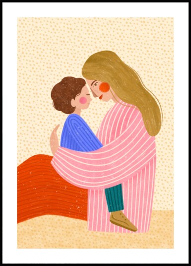 Loving Mother Child Embrace Plakat / 21x30