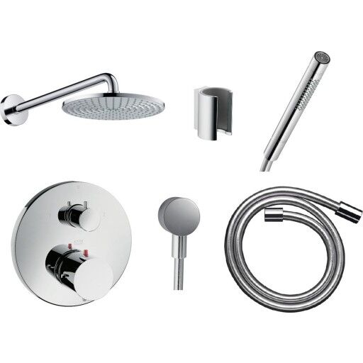 Hansgrohe Axor Starck komplett dusjløsning for innbygning, krom (med veggmontert hoveddusj) Hansgrohe Axor Starck komplett dusjløsning for innbygning, krom (med veggmontert hoveddusj)