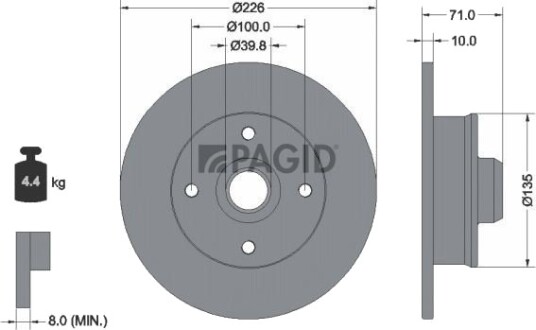 PAGID 53911NC Bremseskive PAGID 53911NC Bremseskive
