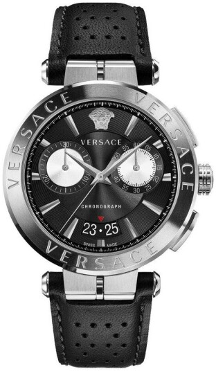 Versace Herreklokke VE1D02123 Aion Sort/Lær Ø45 mm Versace Herreklokke VE1D02123 Aion Sort/Lær Ø45 mm