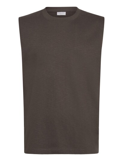 Lindbergh Oversized Rib Cap Sleeve Brown L Lindbergh Oversized Rib Cap Sleeve Brown L