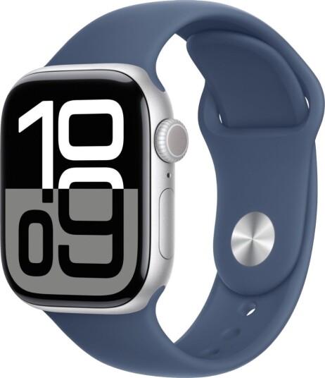 Apple Watch S10 42mm GPS+Cel (Silver Aluminium/Denim Sport Band) S/M