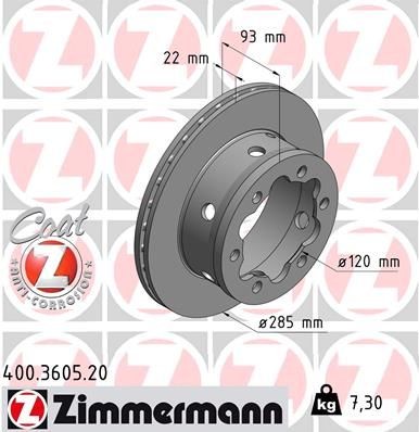 Bremseskive ZIMMERMANN 400.3605.20