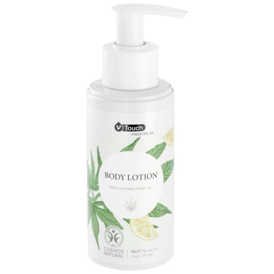 V-Touch Bodylotion Fresh Relax i pumpedispenser; 140 ml; Kremhvit; 6 Stykk / Forpakning
