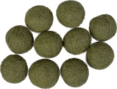 Creafelting Ullkuler/Filtkuler 20mm Støvet Grønn GN9 10 stk