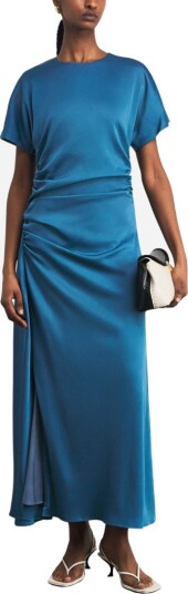 Simkhai Marabella s/s draped midi dress US 6 blå dame Simkhai Marabella s/s draped midi dress US 6 blå dame