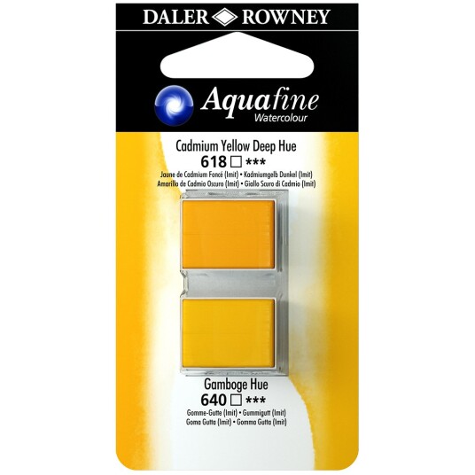Aquafine Aquarelle Half pan Duo Cad Yellow Deep Hue/Gamboage Hue