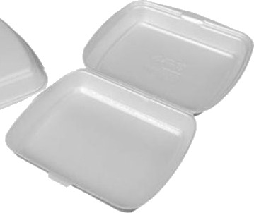 Termobakke 1 Rum 247X198x75 Mm Hængslet Låg Xps Hvid Hp 4/1 Tt,2 Pk X 125 Stk/Krt