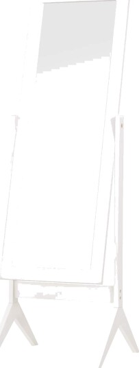 Stående speil Elegant speil i full lengde med hevede føtter lettstelt MDF hvit 47x46x148cm for soverom og gang