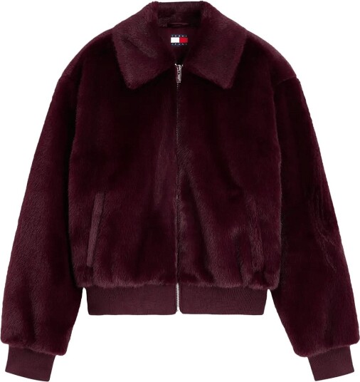 Tommy Jeans Tjw Faux Fur Jacket Ext CALYPSO BERRY XL