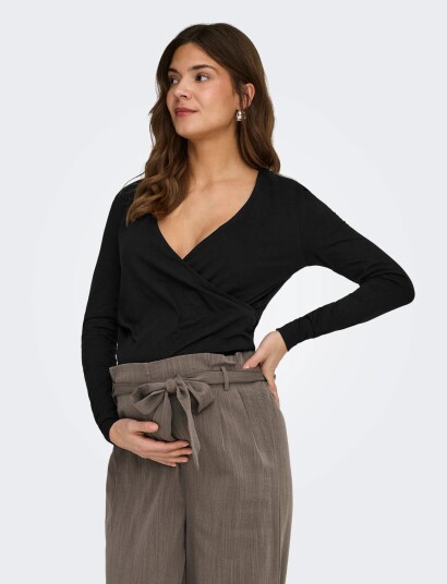 Only Maternity Olmjoy L/S Wrap Top 2 Pack Jrs Noos White S