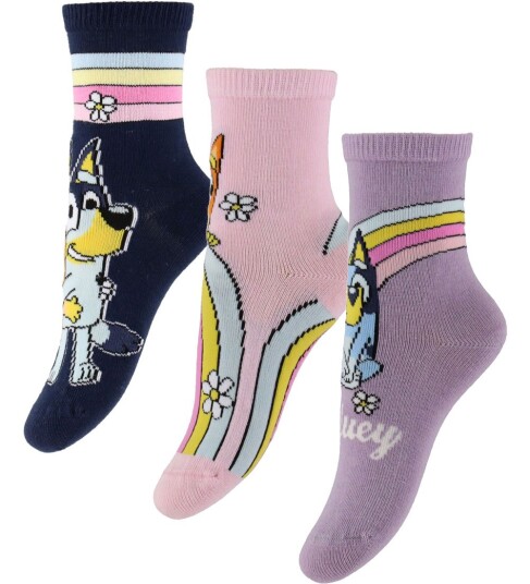 Name It Sokker nmfJensia Bluey Sock Sky 3 pakning Rosa