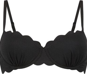 Hunkemöller Polstret bikinitopp med bøyle Scallop Svart