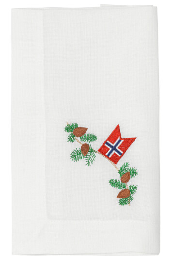 Langkilde & Søn Juleserviett med norsk flagg Langkilde & Søn Juleserviett med norsk flagg