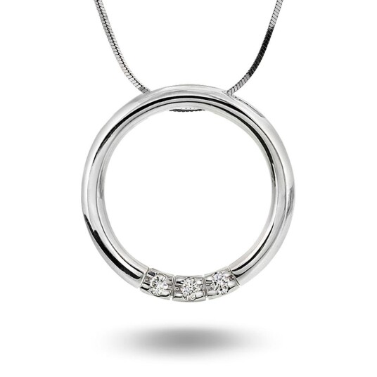 Pan Jewelry, Allianseanheng i hvitt gull med diamanter 0,15 ct