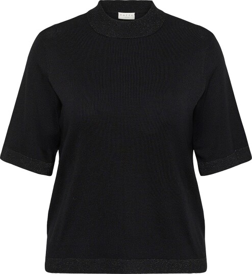 KAFFE Curve Genser KCliama Lurex Pullover Svart KAFFE Curve Genser KCliama Lurex Pullover Svart