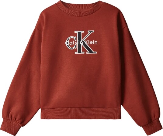 Calvin Klein Seasonal Monologo Cn Sweatshirt Burgundy 152 x 12