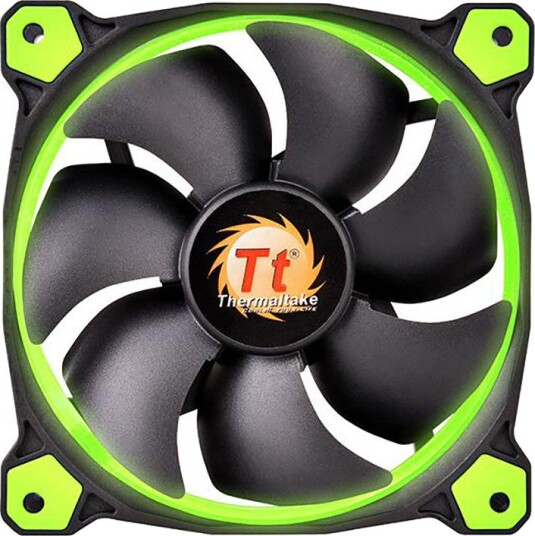 Thermaltake Riing 12 Kabinettvifte 120mm Svart/Grønn