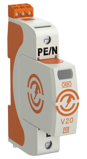 Obo Bettermann 5095281 Overspenningsvern type 2 230 V IP20 V20 1+FS 280 Stikkontakter & kabler