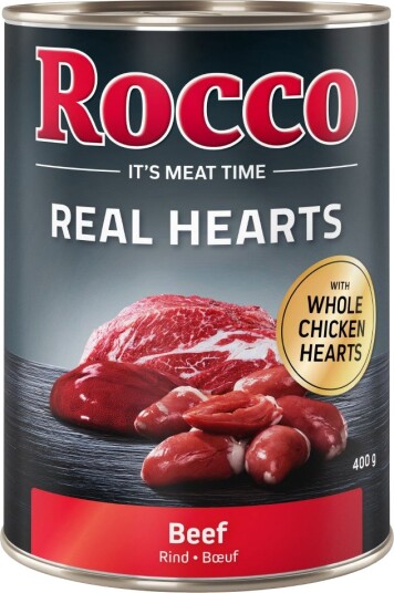 Rocco Real Hearts 6 X 400 G Storfekjøtt Med Hele Kyllinghjerter