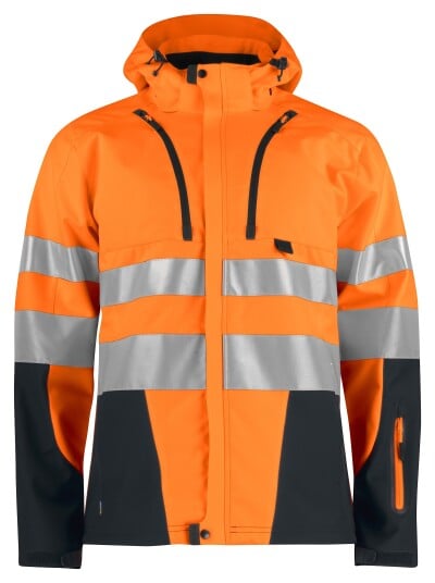 ProJob 6419 Softshelljakke En Iso 20471 Kl 3/2 Orange/Black XL