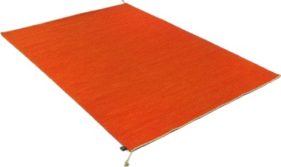 Axeco Sofiero orange håndvevd ullteppe