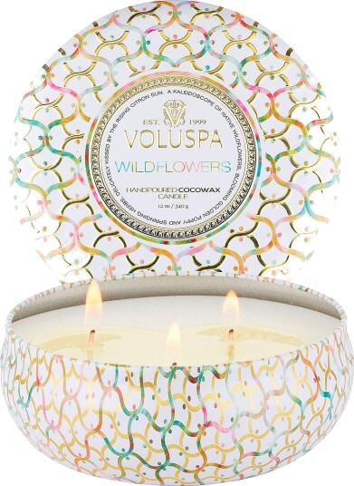 Voluspa Wildflowers 3 Wicks Tin Candle
