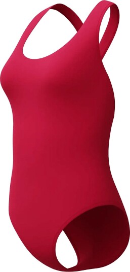 Speedo Solid Scoop Neck Swimsuit Pink S