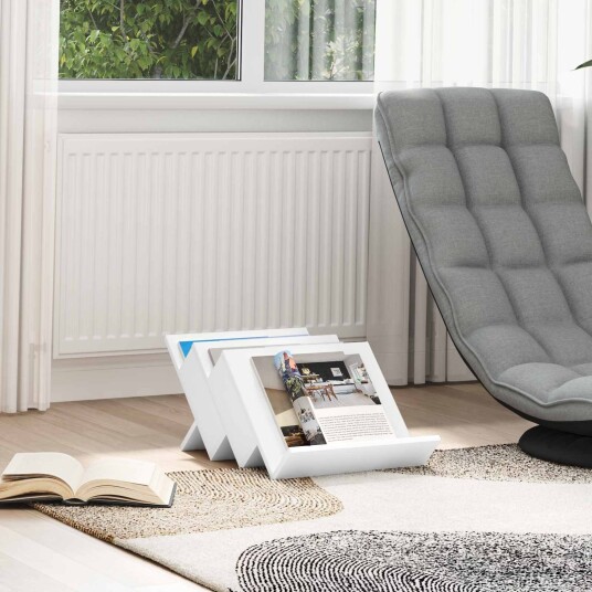 vidaXL Magasinreol med hylle Hvit 53 x 40 x 28,5 cm Konstruert tre