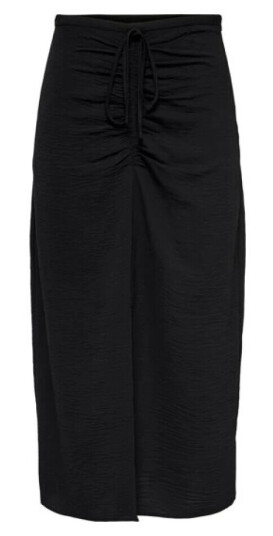 Only Svart Only Onlmette Mid Calf Rouching Slit Skirt Skjørt Svart M