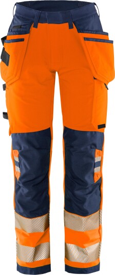 Fristads 2664 GSTP Arbeidsbukse varsel, oransje/marineblå Varsel, Oransje/Marineblå, Klær