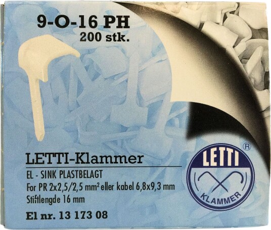 Letti Klammer 9-O-16PH - 200 stk Letti Klammer 9-O-16PH - 200 stk