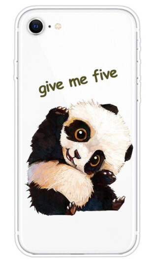 INCOVER iPhone SE (2022 / 2020) / 8 / 7 Fleksibelt Gjennomsiktig Plast Deksel med Motiv - Søt Panda