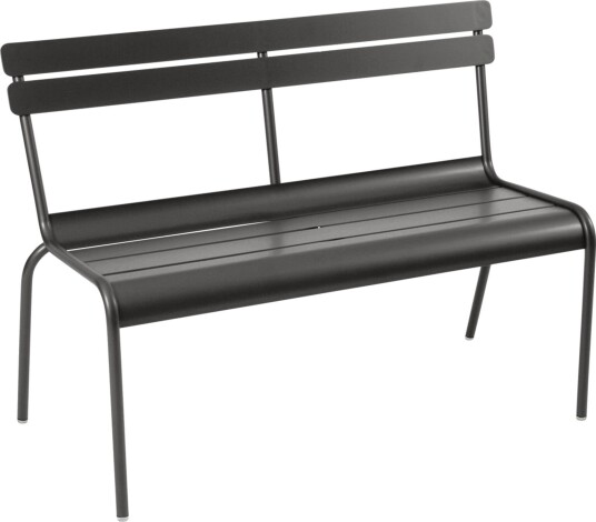 Fermob - Luxembourg Bench With Backrest Liquorice 42 - Hagebenker - Frédéric Sofia - Svart - Metall
