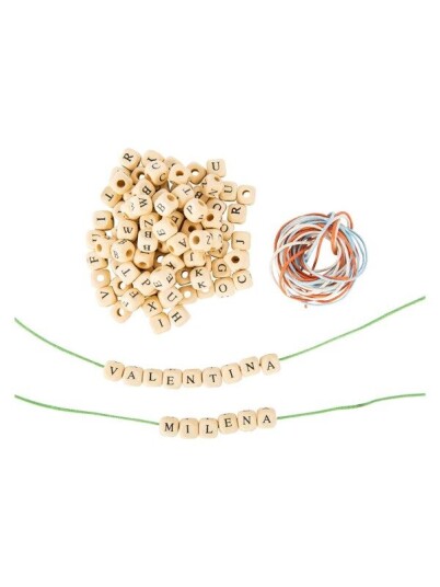 Small Foot  Wooden Letter Beads Making Bracelets.
