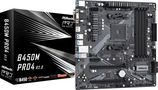 ASRock B450M Pro4 hovedkort Socket AM4 Micro ATX DDR4 HDMI USB 3.1 ASRock B450M Pro4 hovedkort Socket AM4 Micro ATX DDR4 HDMI USB 3.1