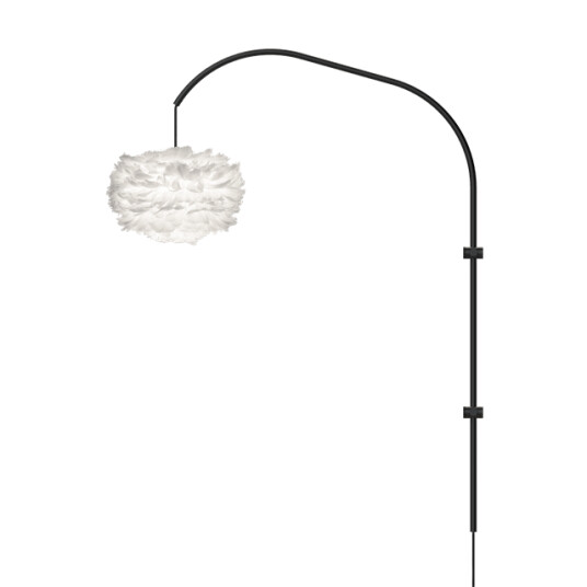 Umage Eos Willow Enkel Vegglampe Mini Hvit med Oppheng i Sort