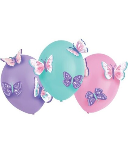 Amscan 3 stk Ballonger med 3D Sommerfuglpynt 89 cm 9909727