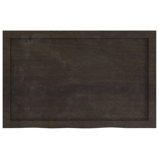 vidaXL Vegghylle m?rkegr? 80x50x4 cm behandlet heltre eik