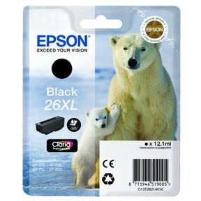Epson 26XL T2621 BK blekkpatron - C13T26214012 Original - Svart 10 ml