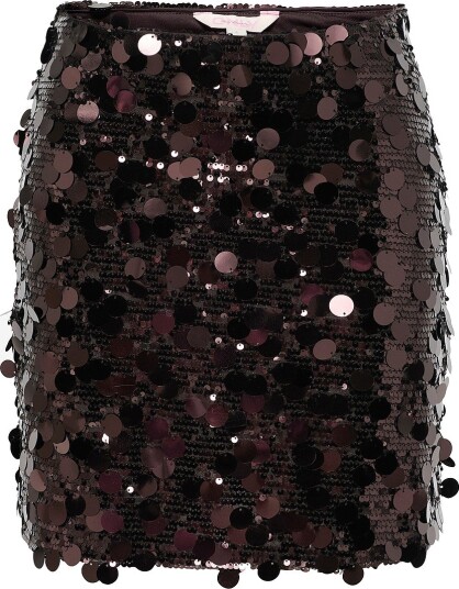 ONLY Onljadel Sequins Skirt Wvn   Brown   XL