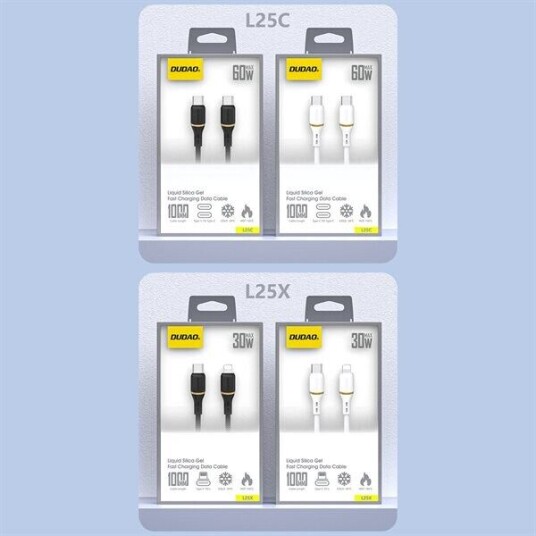 Dudao L25C USB C to USB C Silicone 60W 1m White 