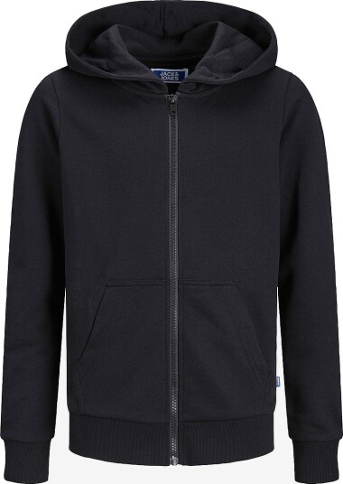 Jack & Jones Junior Hettegenser jjeBradley Sweat Zip Hood Svart