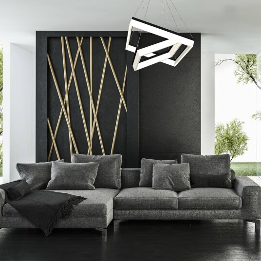Eko-Light LED-pendellampe Nero plast svart to lys 80 W