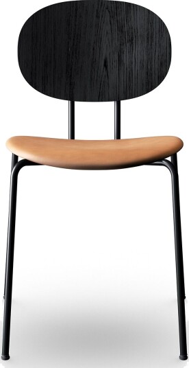 Sibast Furniture Piet Hein Spisestol Sort i Sort Eik og Konjakkskinn